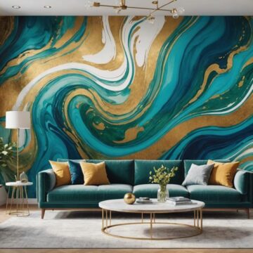 large scale fluid art murals