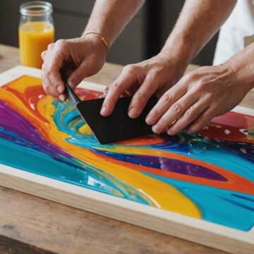 resin art on canvas