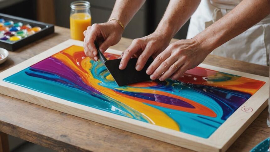 resin art on canvas