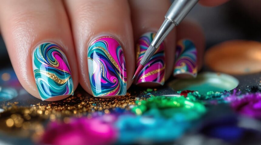 alcohol ink nail art