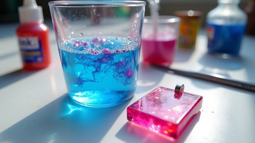 food coloring in resin