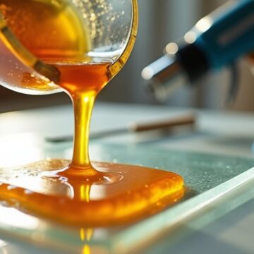 resin application on glass