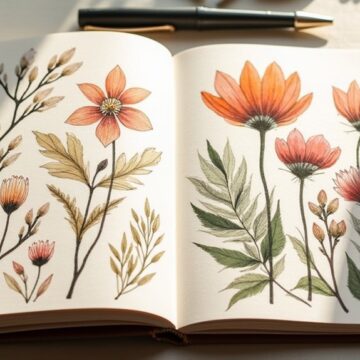 themed sketchbook page designs