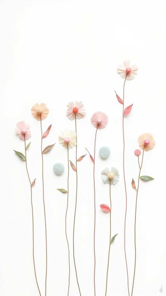 abstract circles on stems