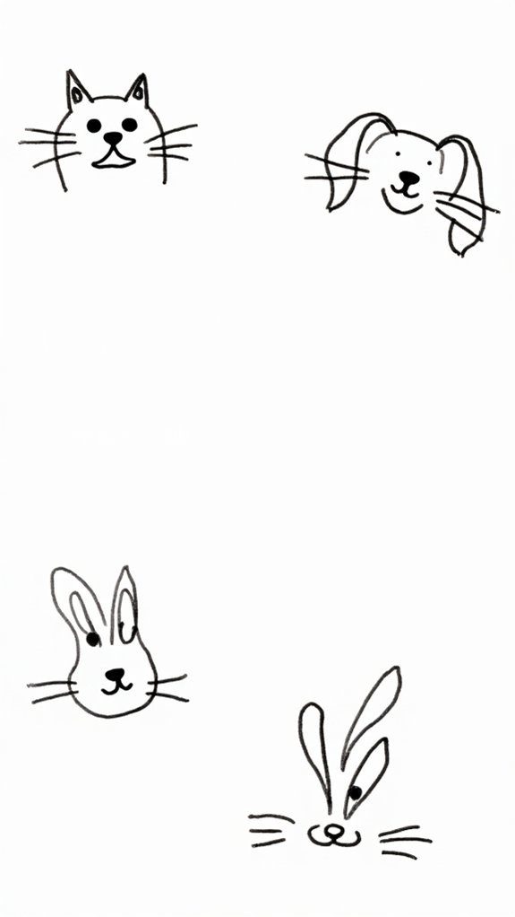 adorable animal face doodles