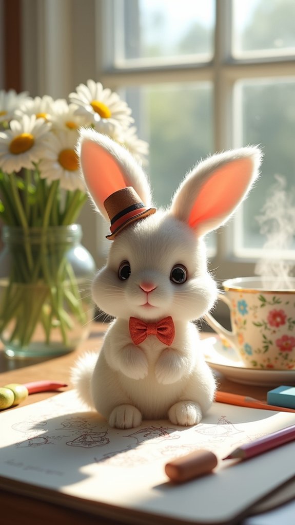adorable bunny with accessories