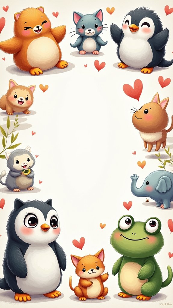 adorable cartoon animal doodles