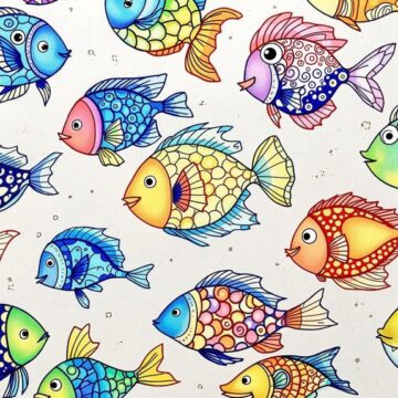 adorable doodle fish designs