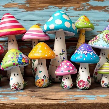 adorable mushroom doodle designs