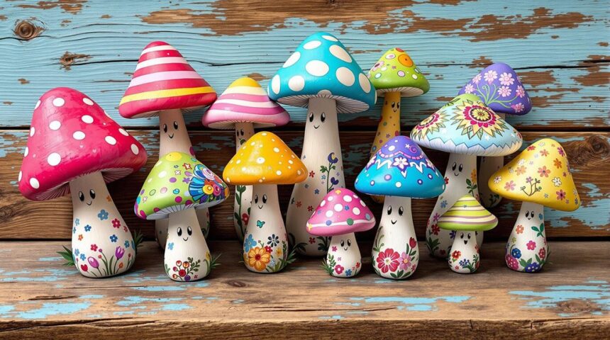 adorable mushroom doodle designs