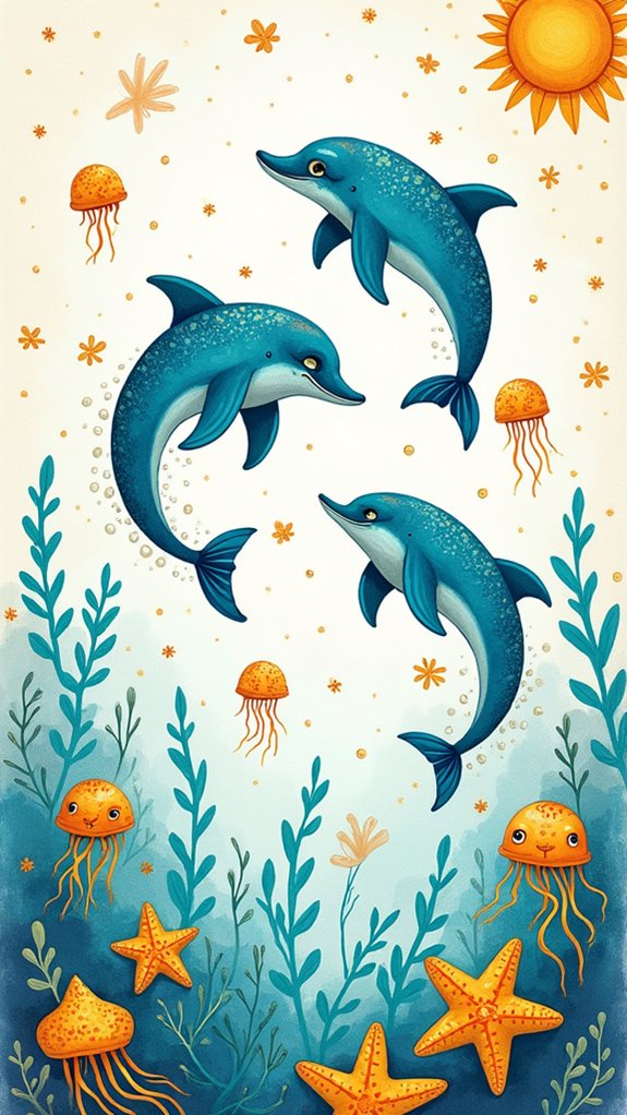 adorable sea creature doodles