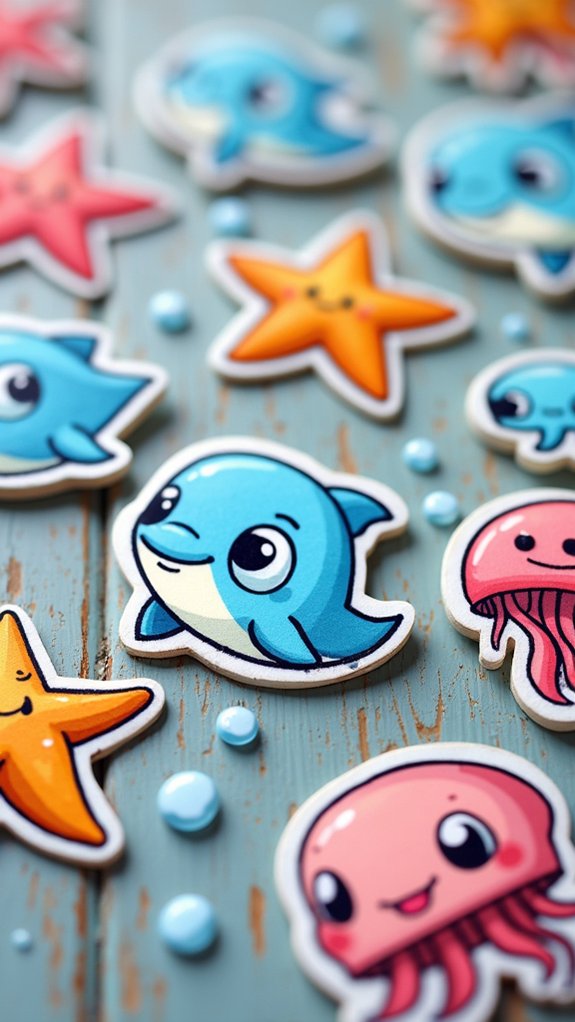 adorable sea creature stickers