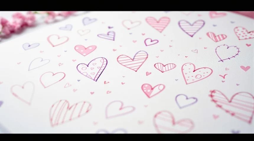 adorable simple heart doodles
