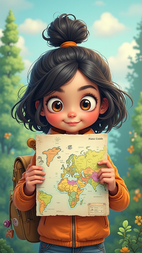 adventurous girl exploring nature