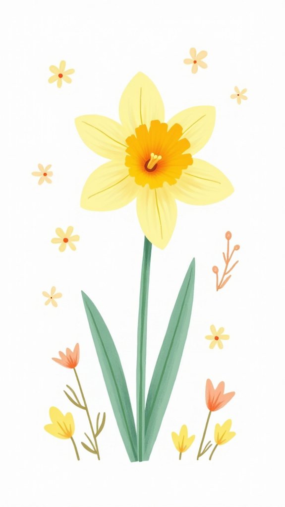 bright cheerful daffodil drawing