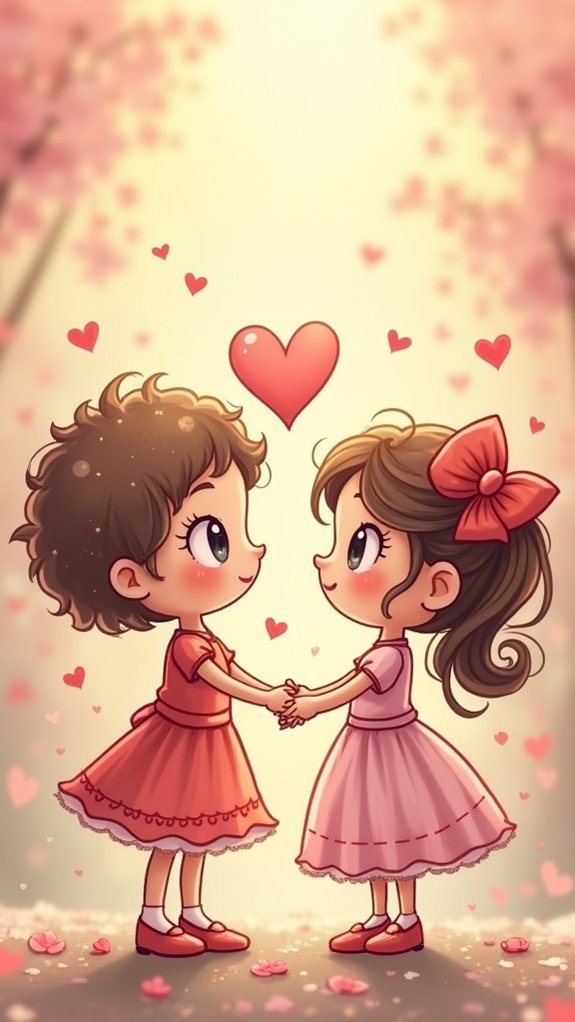 cartoon couples sweet moments
