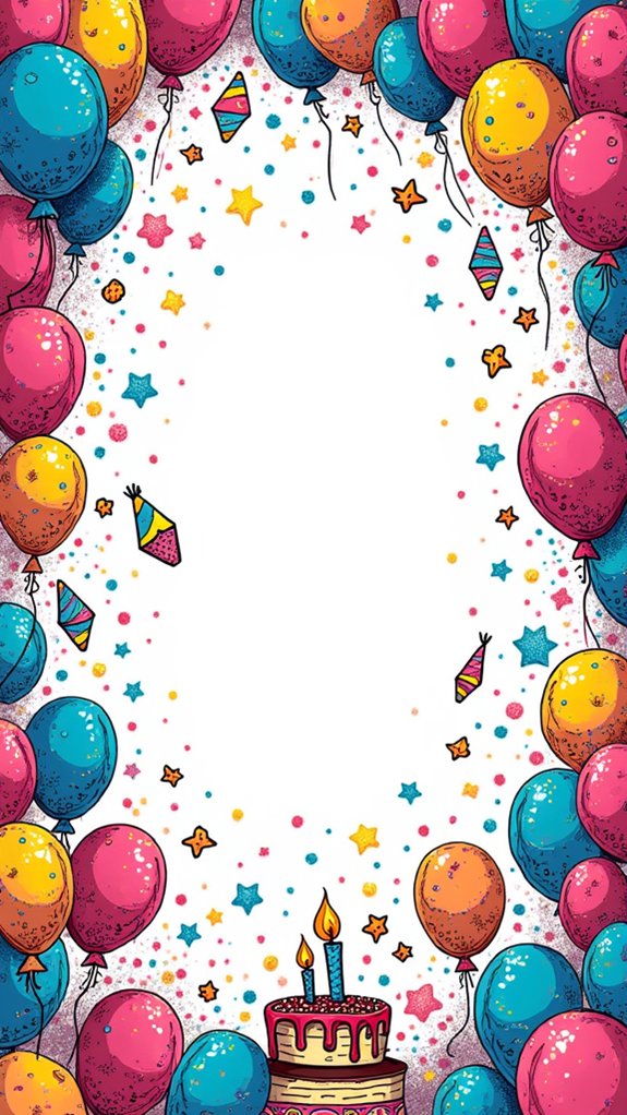 cheerful birthday doodle art
