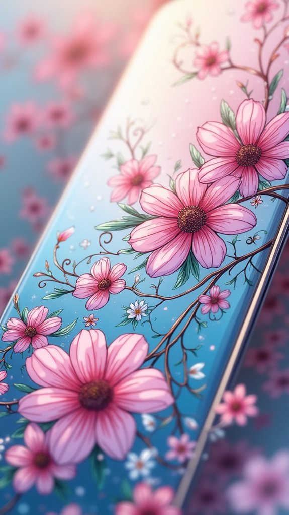 cheerful botanical doodle wallpapers