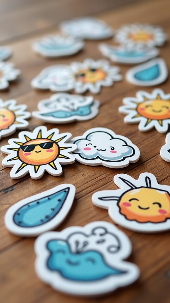 cheerful weather doodle stickers