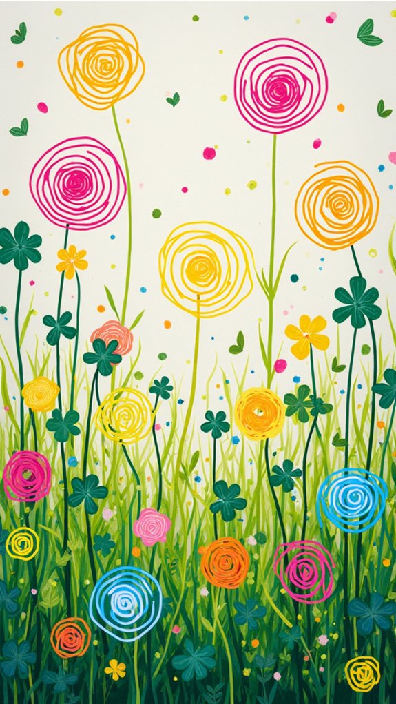 clover field doodle patterns