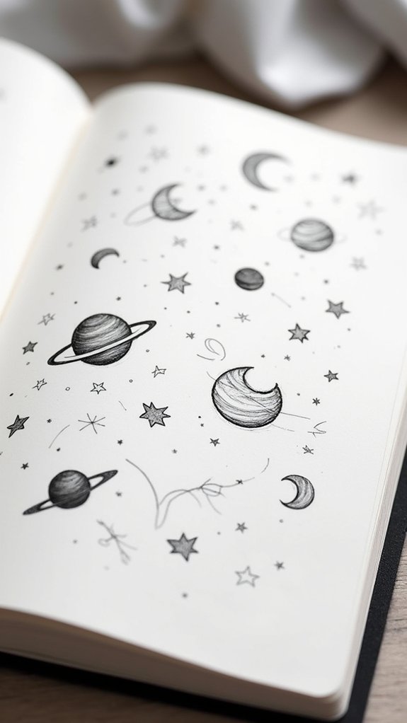 cosmic doodles and planets