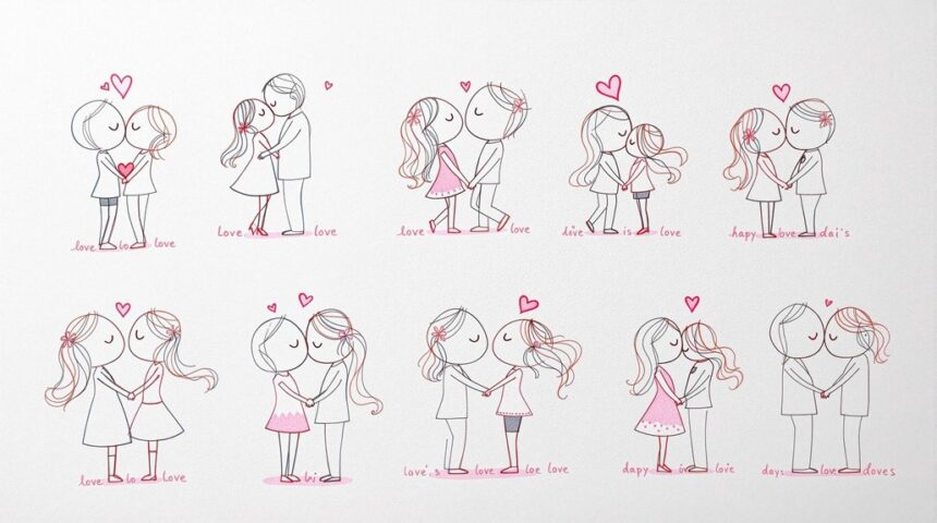 couples cute doodle art