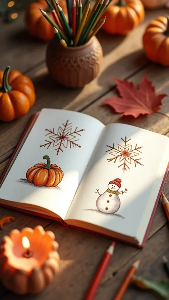 cozy seasonal doodling techniques