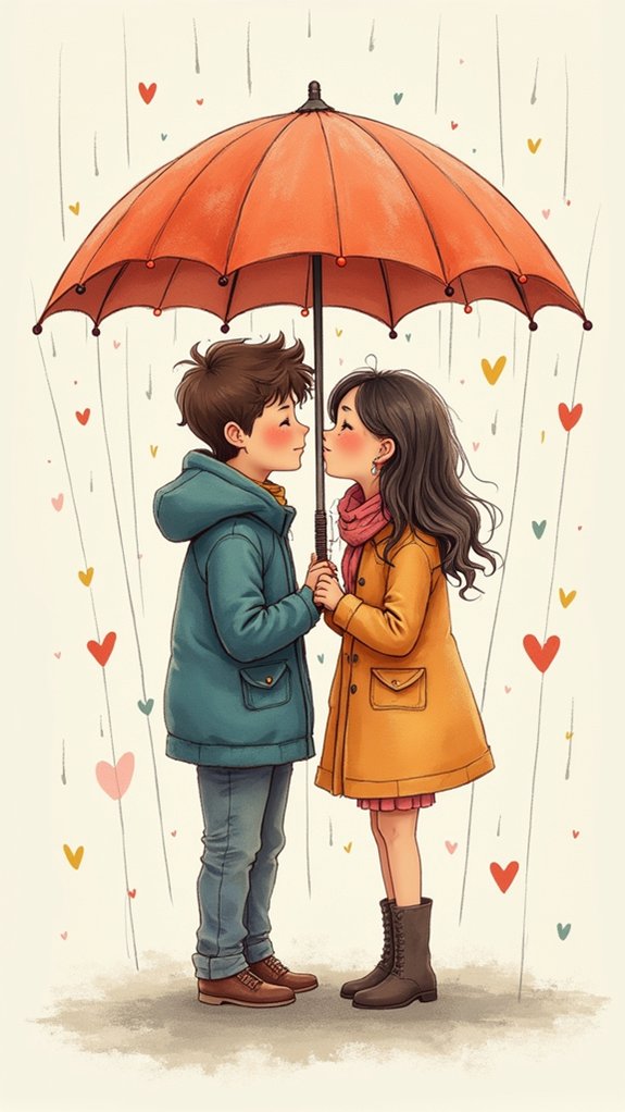 cozy umbrella love doodles