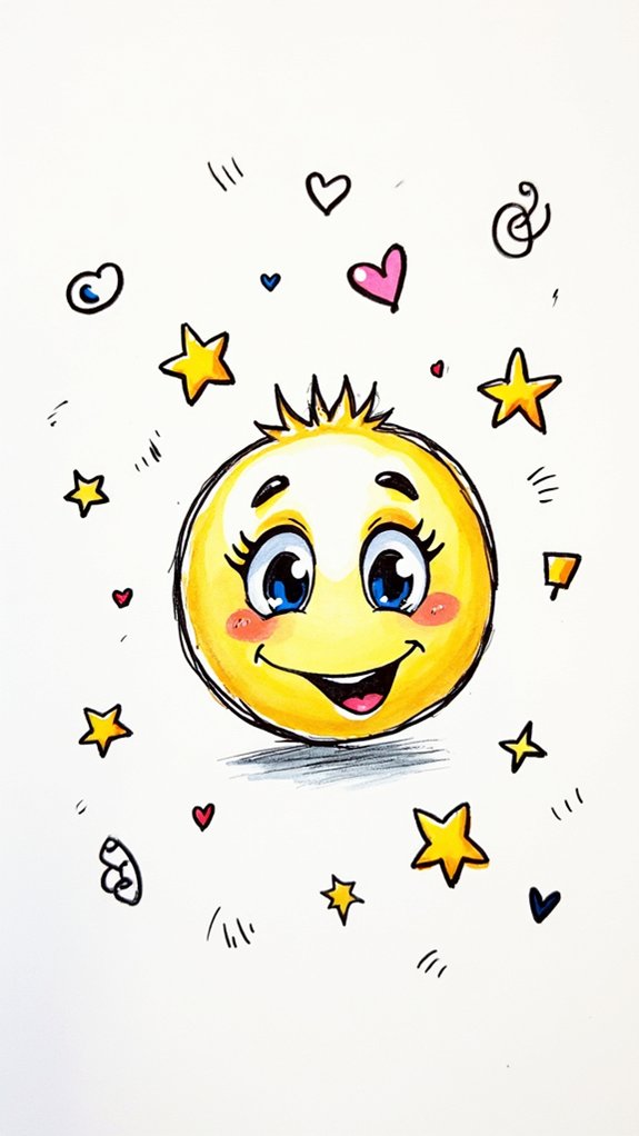 create cute star eyed face