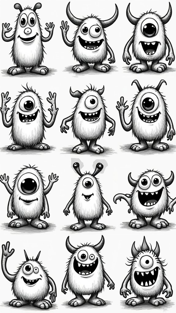 creative cartoon monster coloring