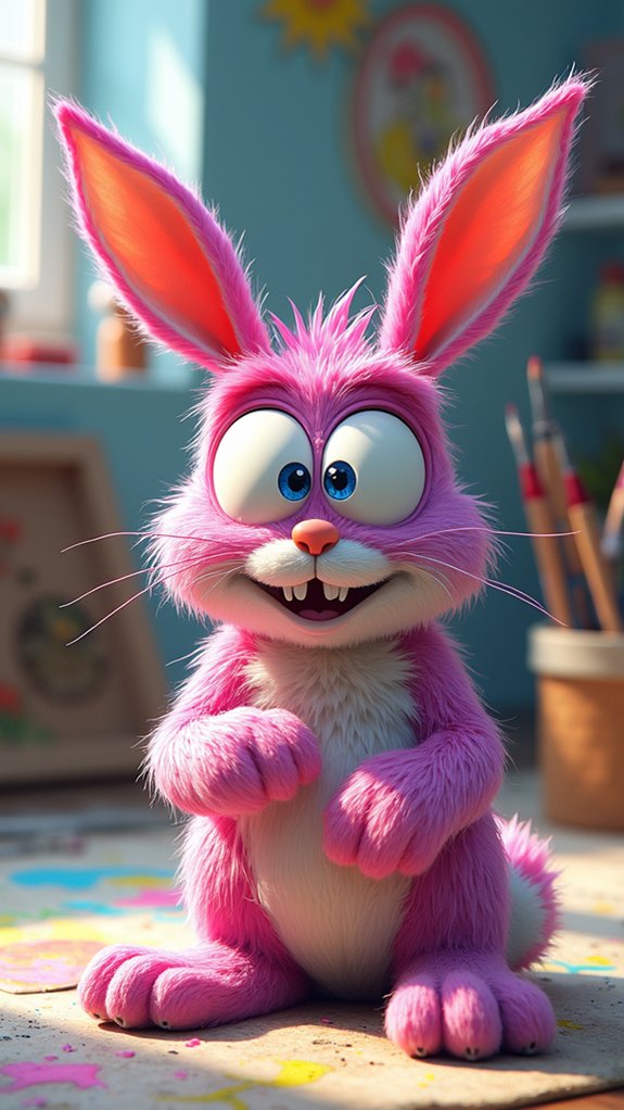 creative colorful bunny monsters