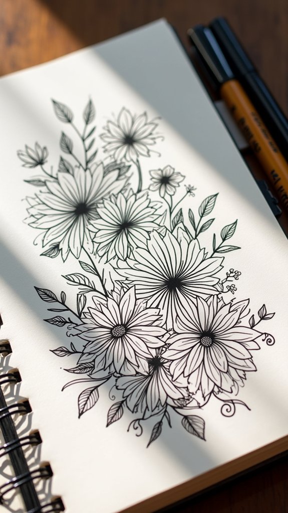 creative flower doodle designs