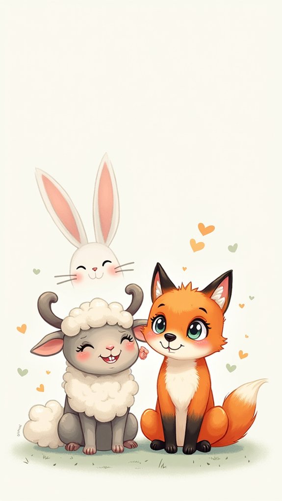 cute animal doodle expressions