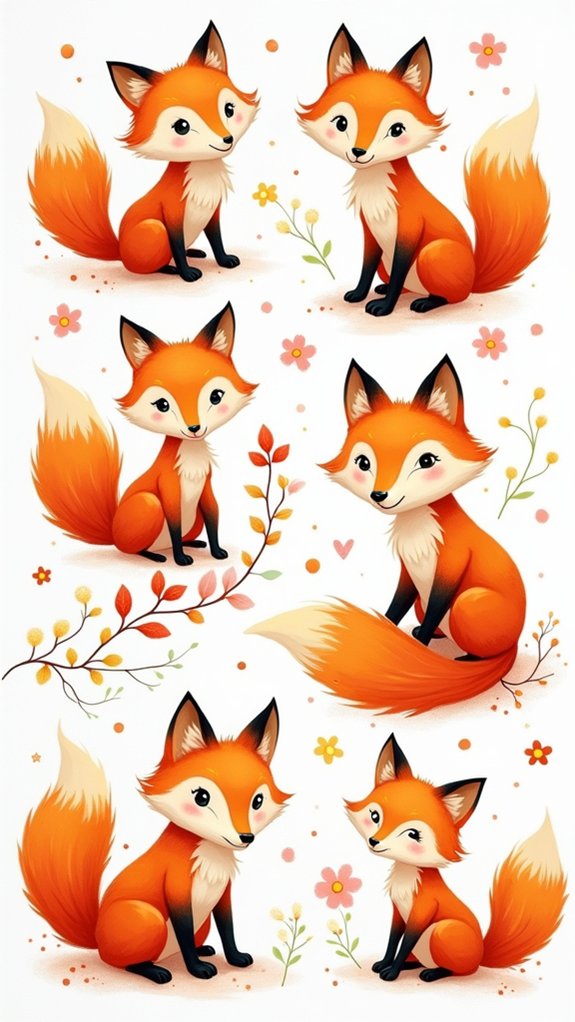 cute fox doodles tutorial