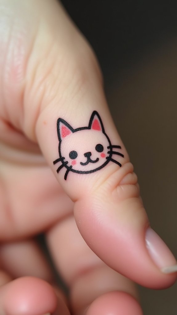 cute minimalist cat tattoo