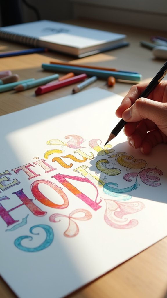 decorative letter outline techniques