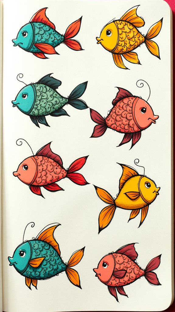 doodle a school of fish
