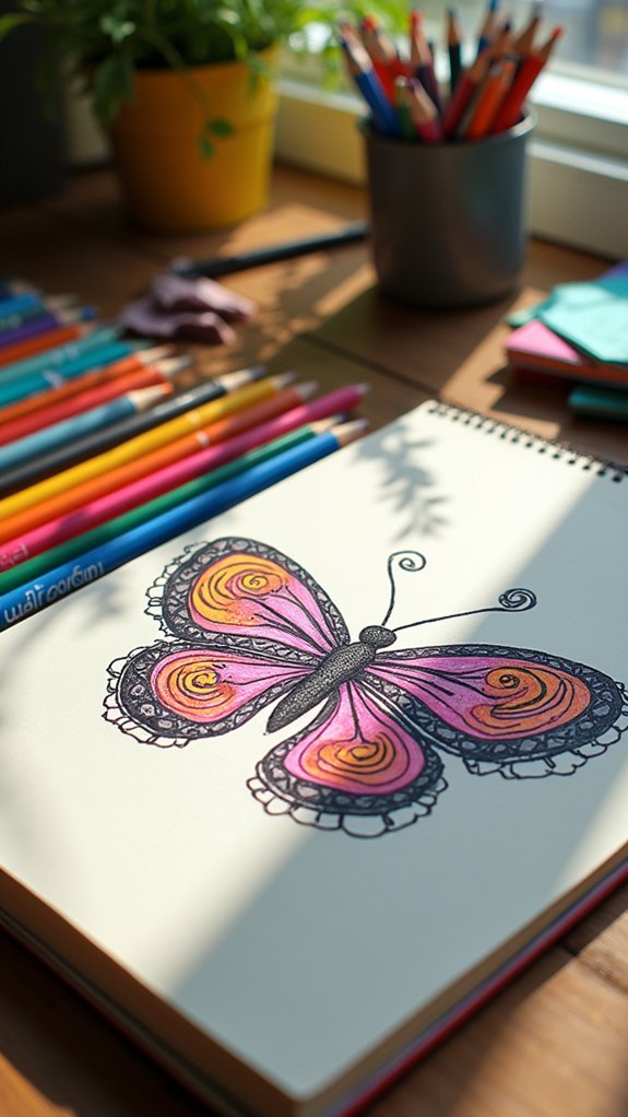 doodle butterfly creative expression