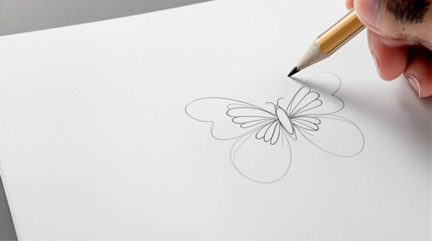 doodle butterfly drawing tutorial