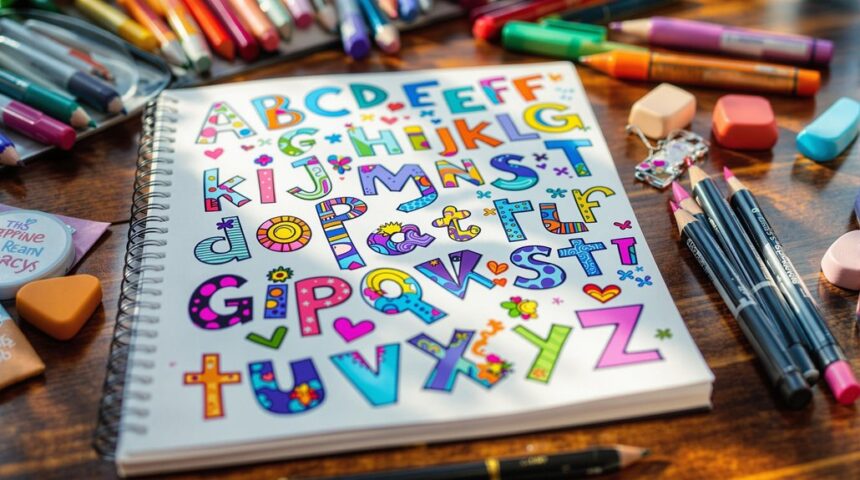 doodle letters alphabet tutorial