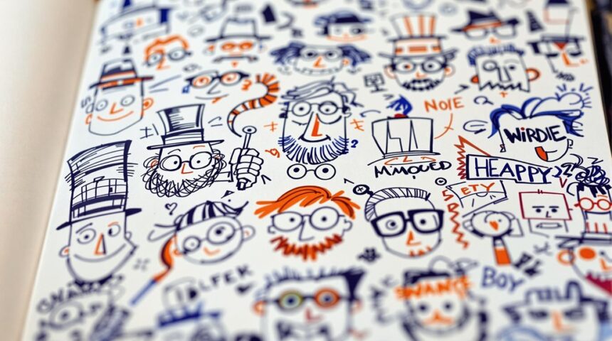 doodle man sketching ideas