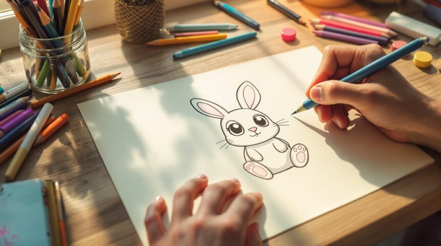 doodle rabbit drawing tutorial