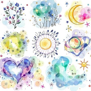 doodle watercolor art ideas