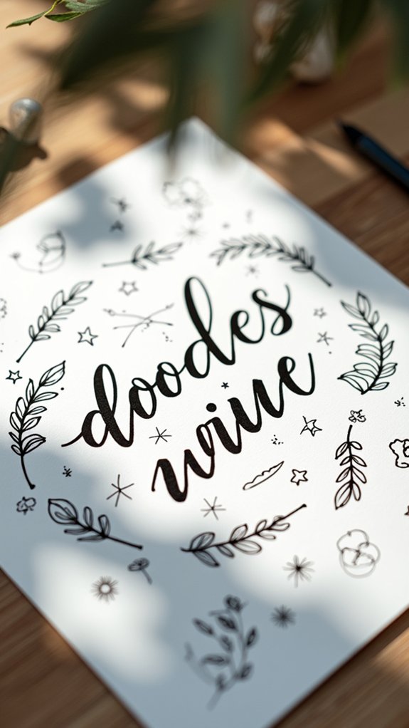 doodles enhance lettering designs