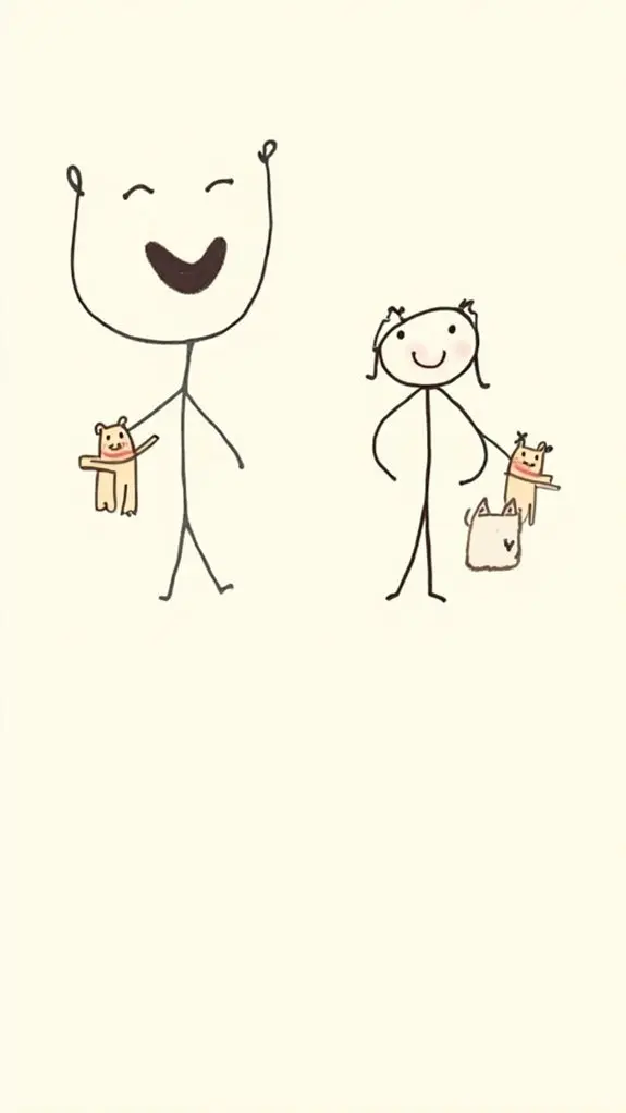 doodling pets with people
