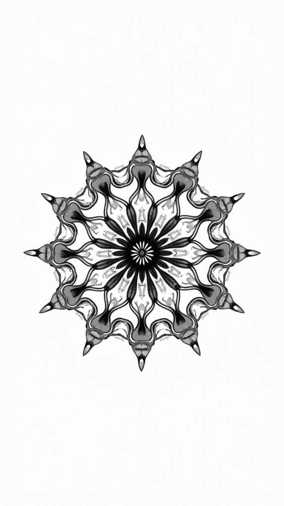 dramatic black and white mandalas