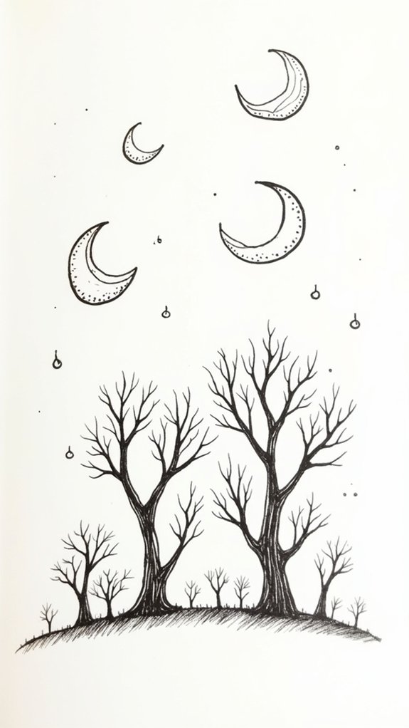 dreamy trees and moons