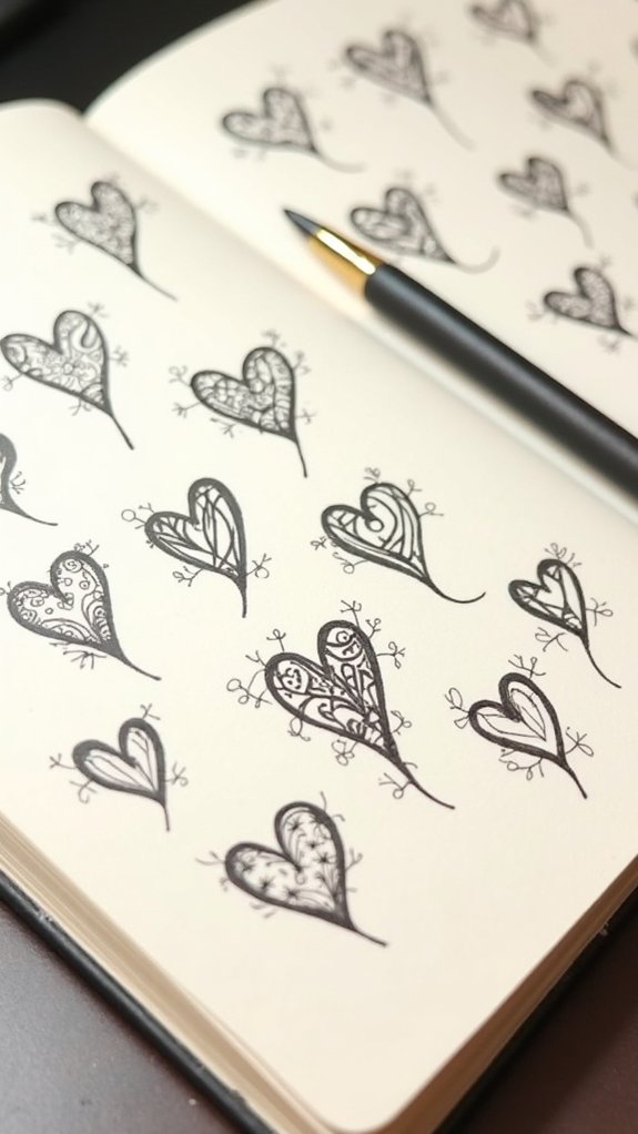 elegant love line tattoos