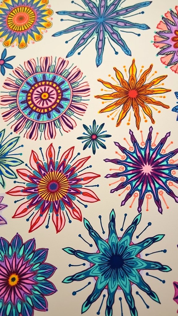 energetic starburst doodle mandalas