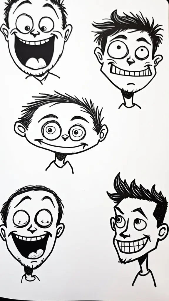 expressive exaggerated facial features